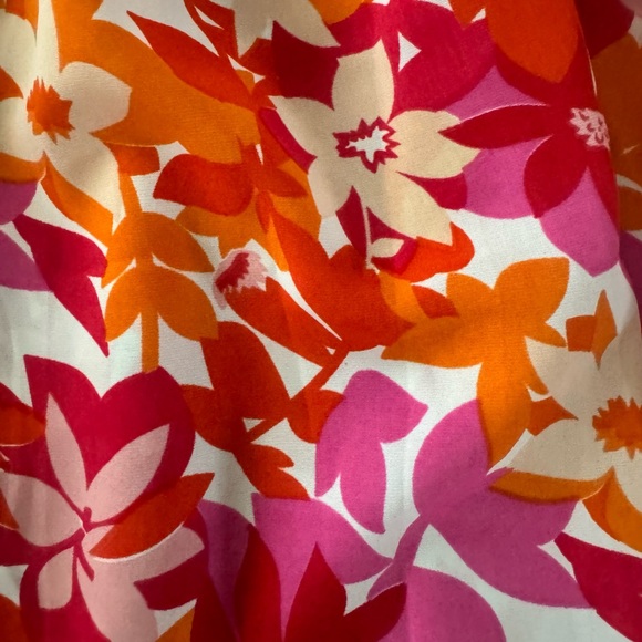 She+Sky Floral Deep V Maxi Dress S Straps Summer Sundress Tangerine & Fuchsia - Picture 16 of 16